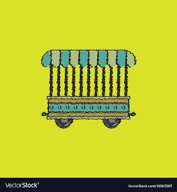 Circus wagon icon in flat style isolated on white vector image