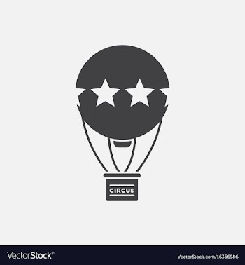 Circus watercolor hot air balloon vector image