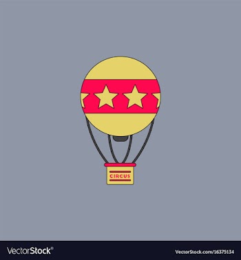 Circus watercolor hot air balloon vector image