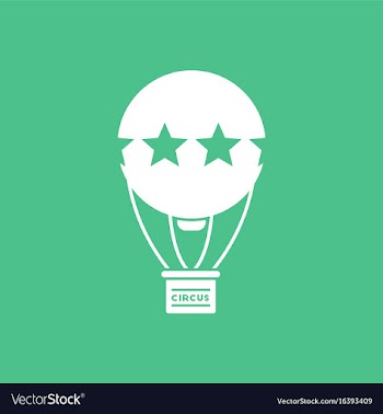 Circus watercolor hot air balloon vector image