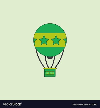 Circus watercolor hot air balloon vector image