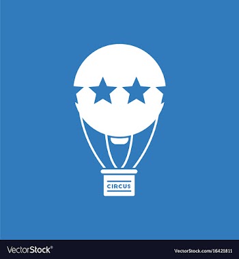 Circus watercolor hot air balloon vector image