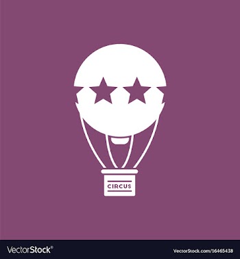 Circus watercolor hot air balloon vector image