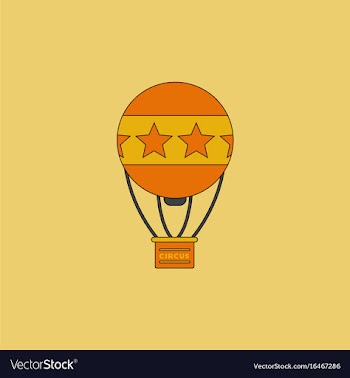 Circus watercolor hot air balloon vector image