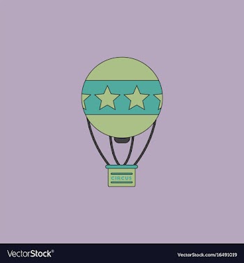 Circus watercolor hot air balloon vector image