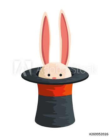 circus wizard hat with rabbit