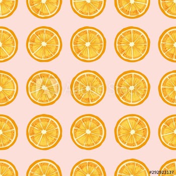 Citrus fruit slices hand drawn vector seamless pattern