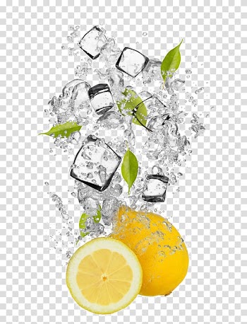 Citrus fruit with water splash illustration, Frutti di bosco Fruit Ice cube Mango, Creative mango transparent background PNG clipart
