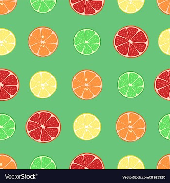 citrus fruits pattern lemon tangerine orange