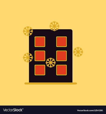 City building with snowflakes vector image
