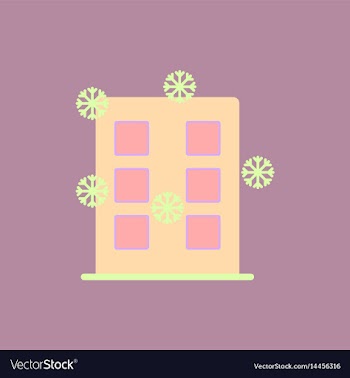 City building with snowflakes vector image