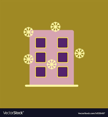 City building with snowflakes vector image