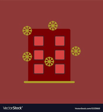 City building with snowflakes vector image