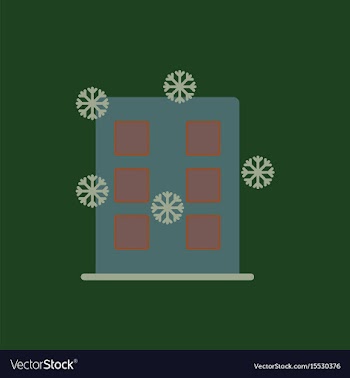 City building with snowflakes vector image