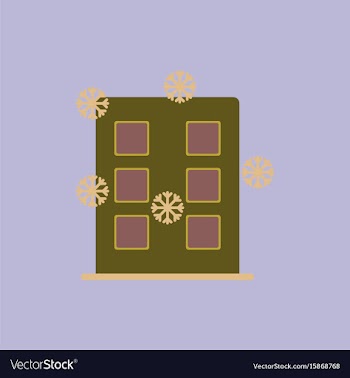 City building with snowflakes vector image