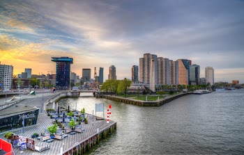 City Buildings and Body of Water