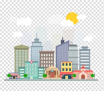 City buildings animated illustration, Lucknow Smart Cities Mission Smart city Internet of Things Plan, city building transparent background PNG clipart