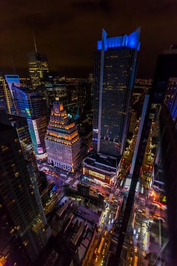 city buildings during night