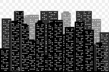 City buildings png silhouette border, | Free PNG - rawpixel