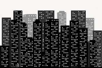City buildings silhouette border clipart. | Free Photo - rawpixel