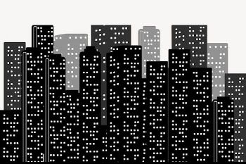 City buildings silhouette border clipart | Free PSD - rawpixel