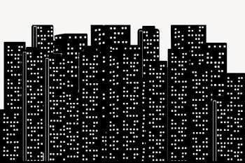 City buildings silhouette border clipart | Free PSD - rawpixel