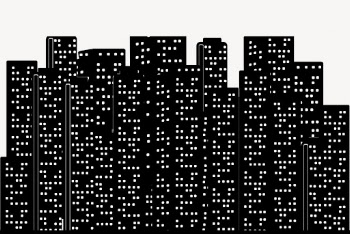 City buildings silhouette border clipart. | Free Vector - rawpixel