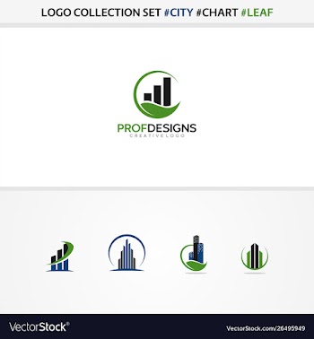 City chart leaf eco luxury residence vector image