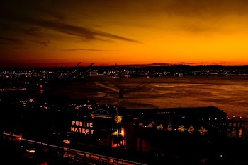 city during golden hour