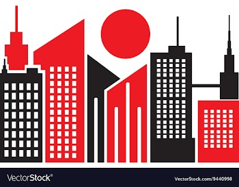 City fon vector image