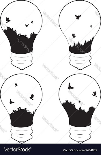 City in a Lightbulb vector image