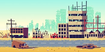 City in war zone cartoon vector illustration Free Vector
