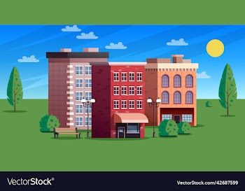 city landscape house composition set