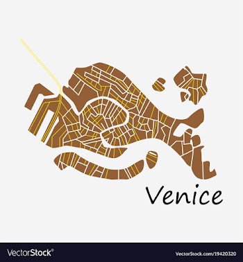 City map of venice with well organized separated vector image