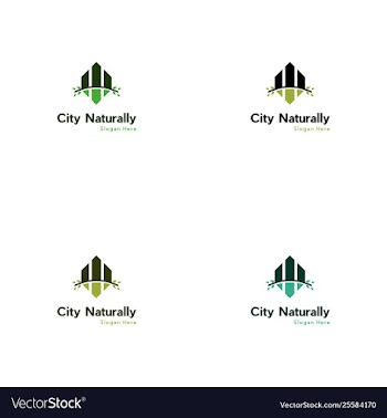 City naturally creative building logo design vector image