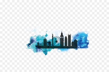 City of London Silhouette Watercolor painting - London,city ​​building,watercolor 