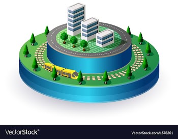  					City on a round base vector image														