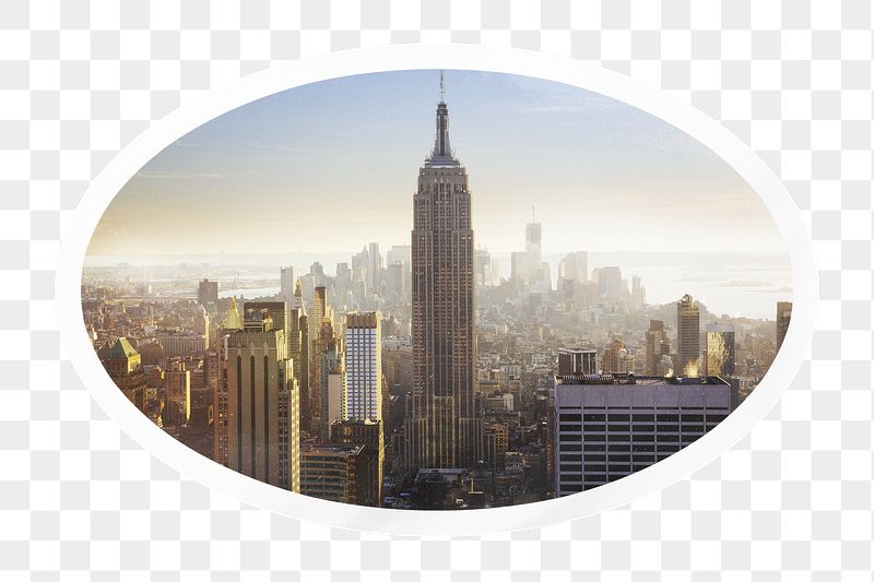 City png skyline sticker, financial | Free PNG - rawpixel