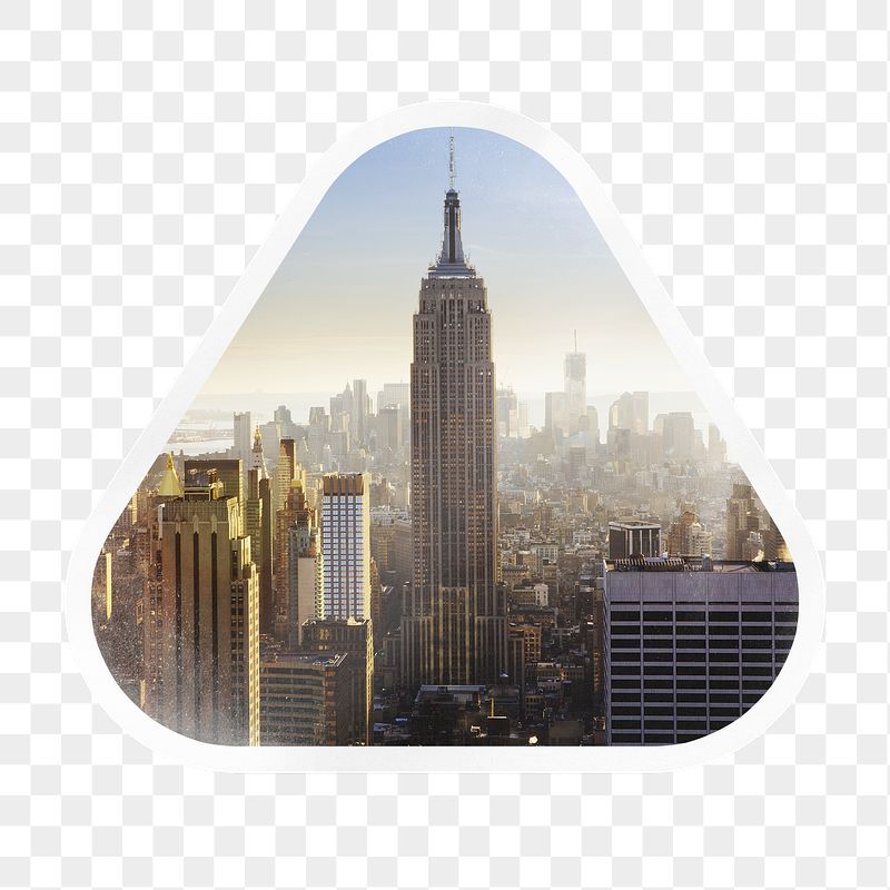 City png skyline sticker, financial | Free PNG - rawpixel