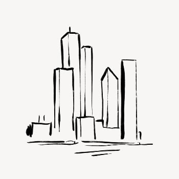 City scape clipart, drawing illustration, | Free Photo - rawpixel