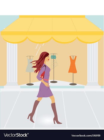 City shopping vector image