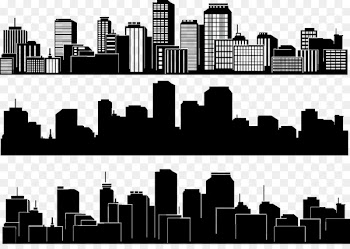 City Silhouette Skyline Building - Black and white city silhouette 