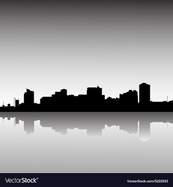 City-skyline-dusk vector image