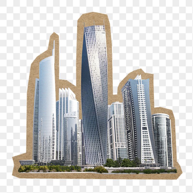City skyline png brown paper | Free PNG - rawpixel