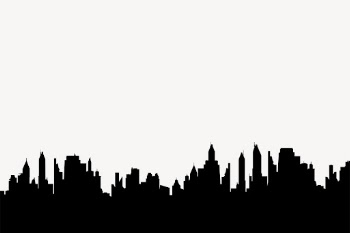 City skyline silhouette border, cityscape | Free PSD - rawpixel
