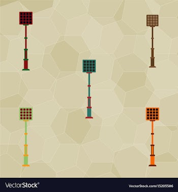 City street lantern collection vector image