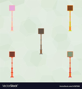 City street lantern set vector image