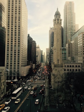 City Streets Between Sky Scrappers