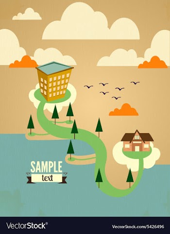 City stylized vector image