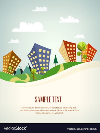City stylized vector image